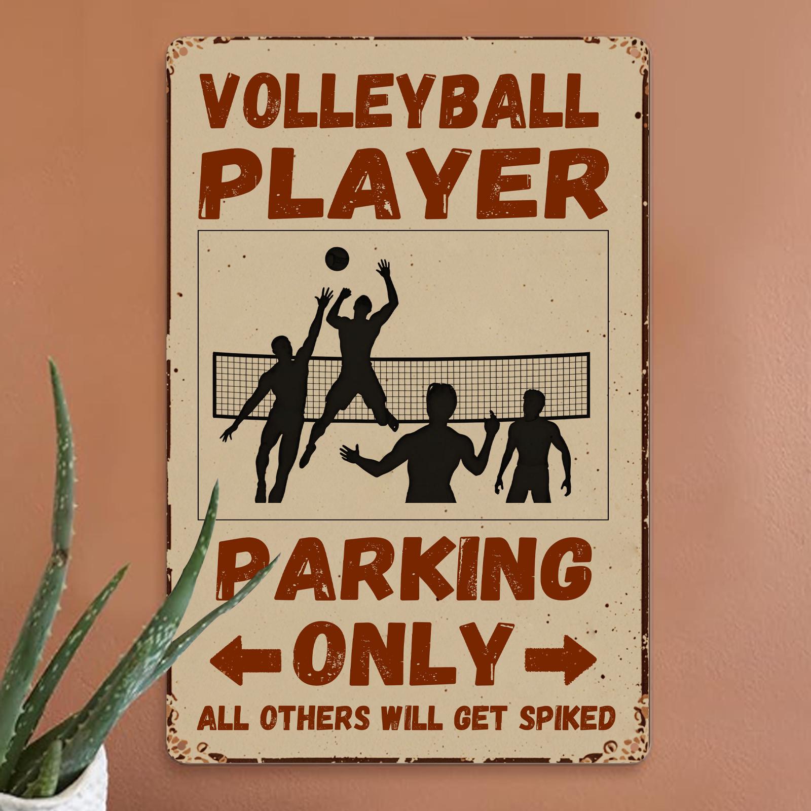 Vintage Volleyball Parkplatz Metallschild | Lustige Sport Garage Deko