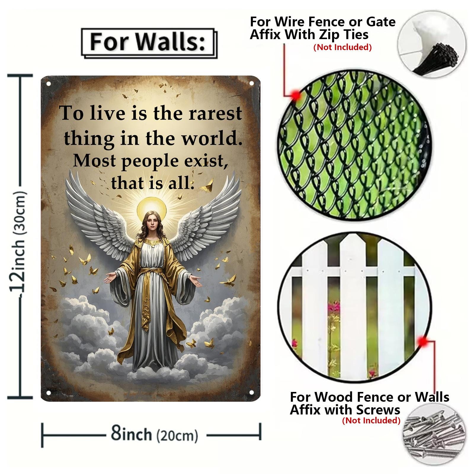 Vintage Astrology Metal Sign: Inspirational Quote, Rustic Wall Decor