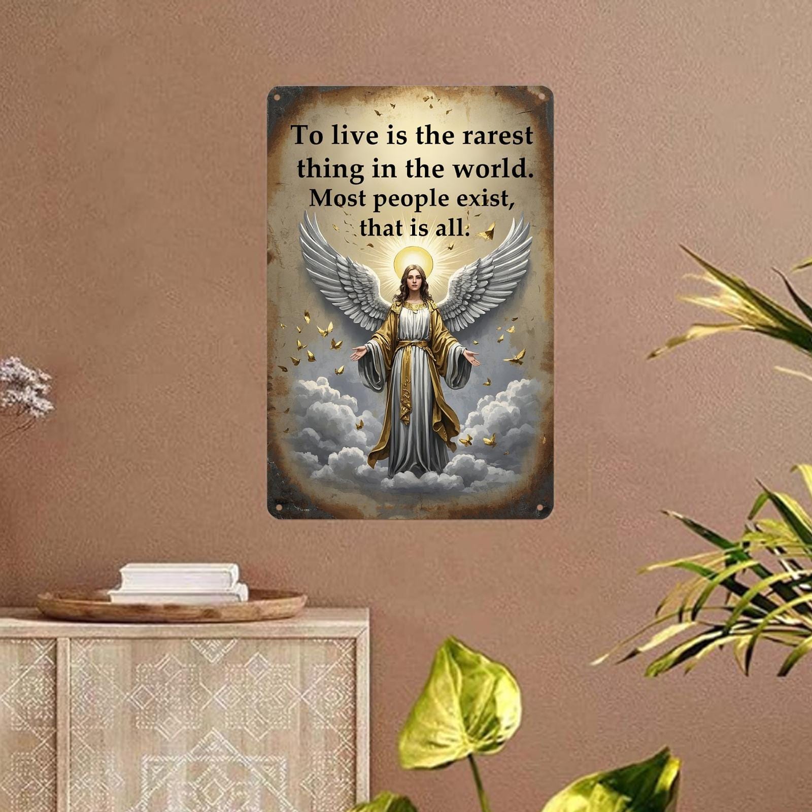 Vintage Astrology Metal Sign: Inspirational Quote, Rustic Wall Decor