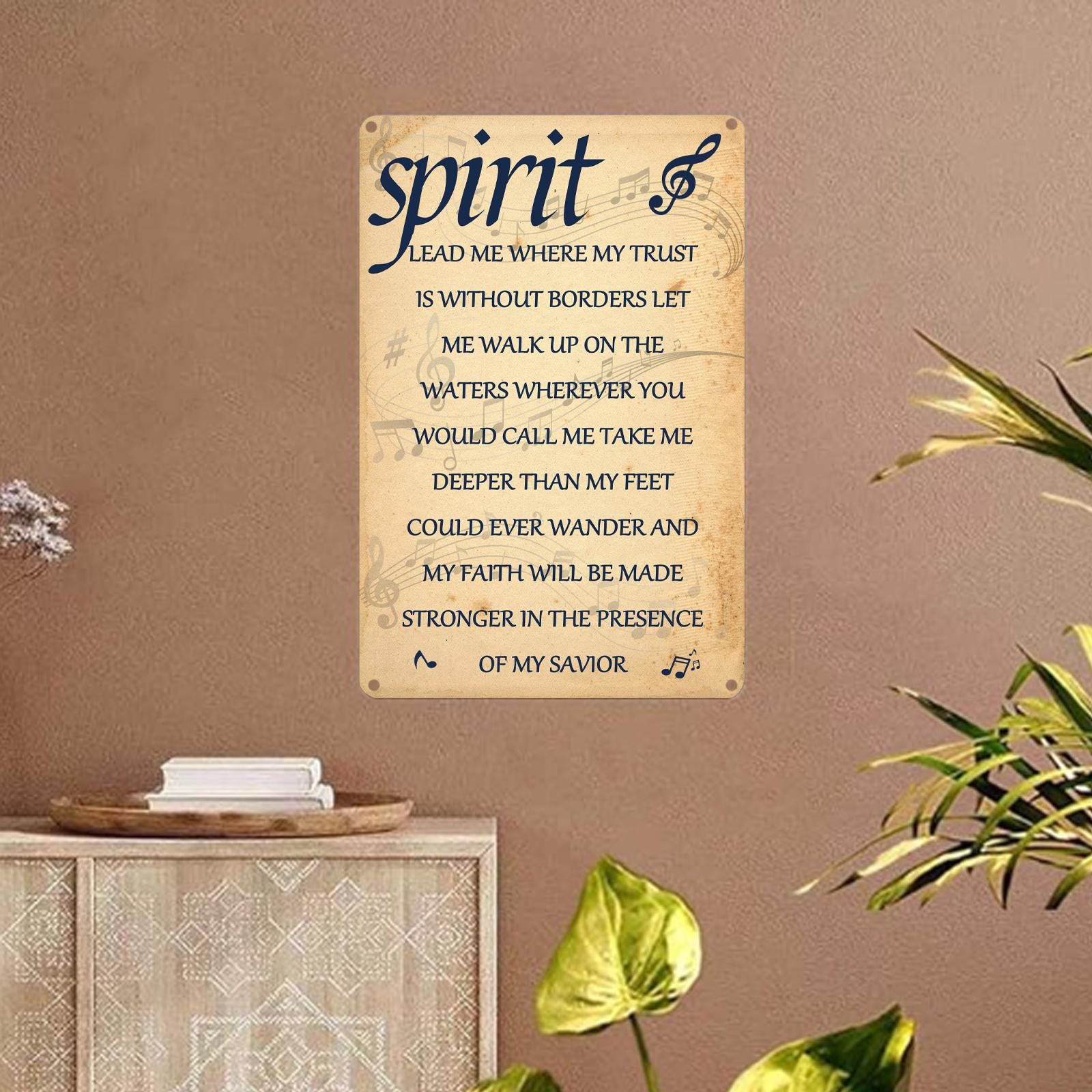 Vintage "Spirit Lead Me" Metal Sign: Church, Home, Office Decor