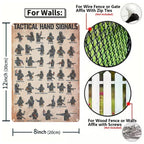 Pancarte métallique signaux manuels militaires vintage | Décoration armée tactique