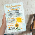 Sunflower Granddaughter Metal Sign: Love You Always, Grandma Gift