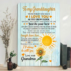 Sunflower Granddaughter Metal Sign: Love You Always, Grandma Gift