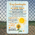 Sunflower Granddaughter Metal Sign: Love You Always, Grandma Gift