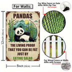 Vintage Panda Metallschild | Lustige Küchen-, Bar- und Café-Deko