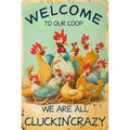 Funny Chicken Coop Metal Sign: Rustic Farmhouse Wall Decor