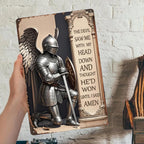 Señal de metal con oración de caballero cristiano | Decoración inspiradora de fe religiosa