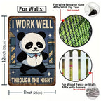 Panda Ich Arbeite Gut Durch Die Nacht Metallschild | Lustige Wohndeko