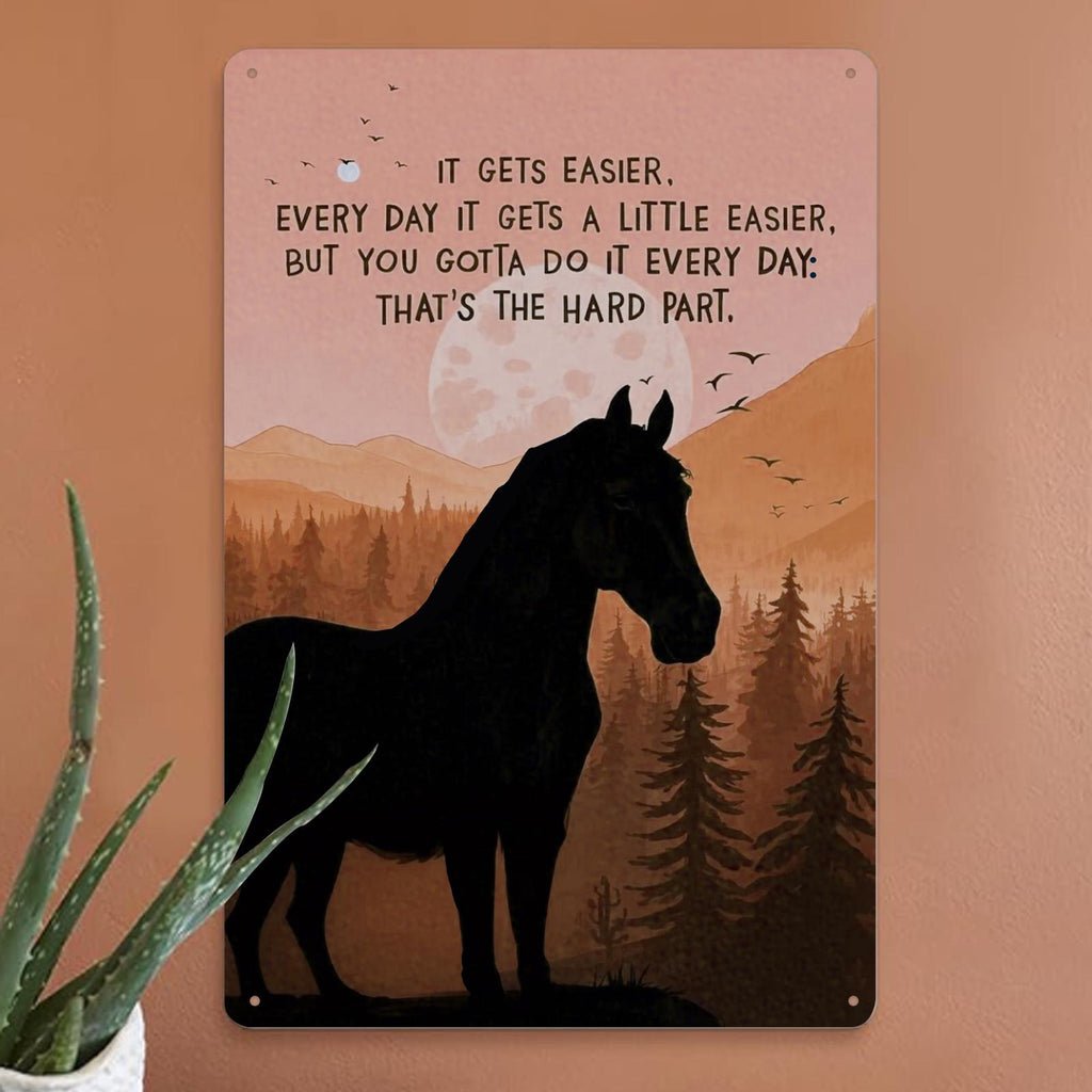 Rustic Horse Metal Sign: Inspirational Quote, Western Decor (8x12)