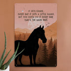 Panneau Métal Cheval Rustique | Citation Inspirante, Décor Western (20x30 cm)
