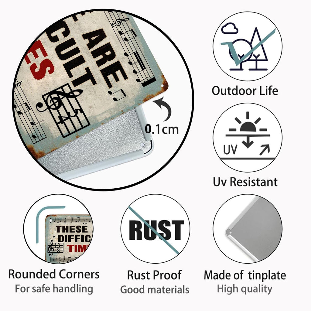 Funny Musician Metal Sign: Retro Bar, Home Studio Decor