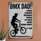 BMX Dad Metallschild | Lustige Fahrrad Wandkunst, Garagendekoration