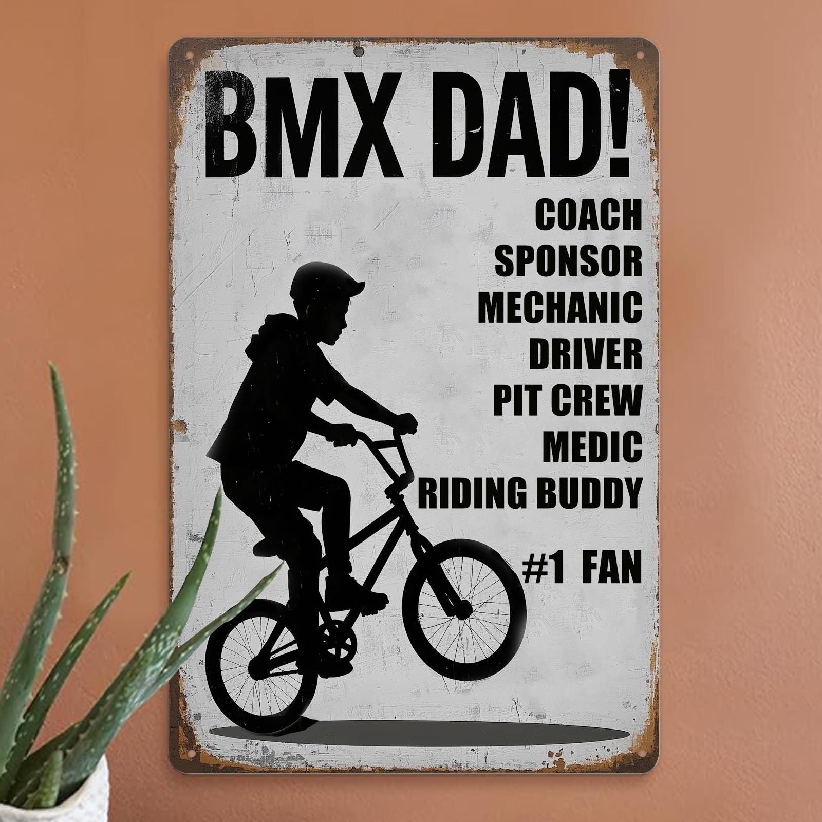 BMX Dad Metal Sign: Funny Cycling Wall Art, Garage Decor