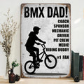 BMX Dad Metal Sign: Funny Cycling Wall Art, Garage Decor