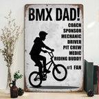 BMX Dad Metallschild | Lustige Fahrrad Wandkunst, Garagendekoration