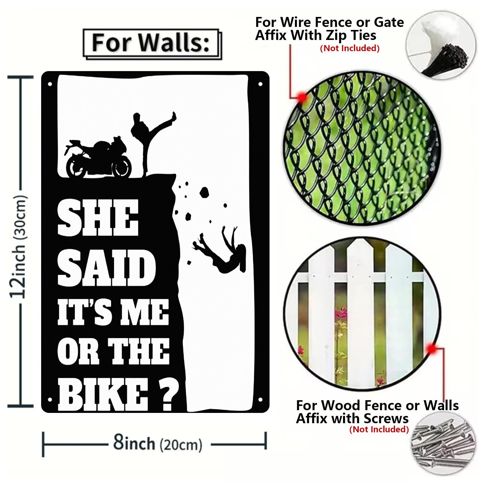 Motorcycle Metal Sign: Biker Garage Decor, Man Cave Wall Art