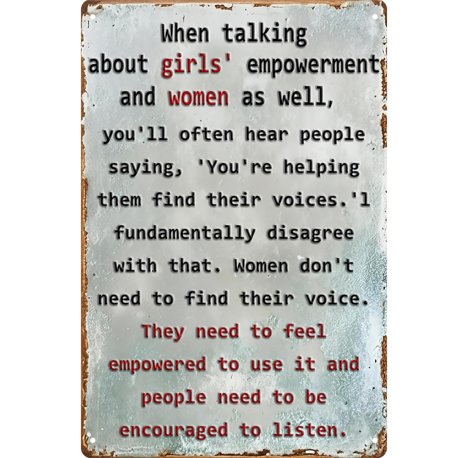 Empowerment Quote Metal Sign: Inspirational Office Wall Art