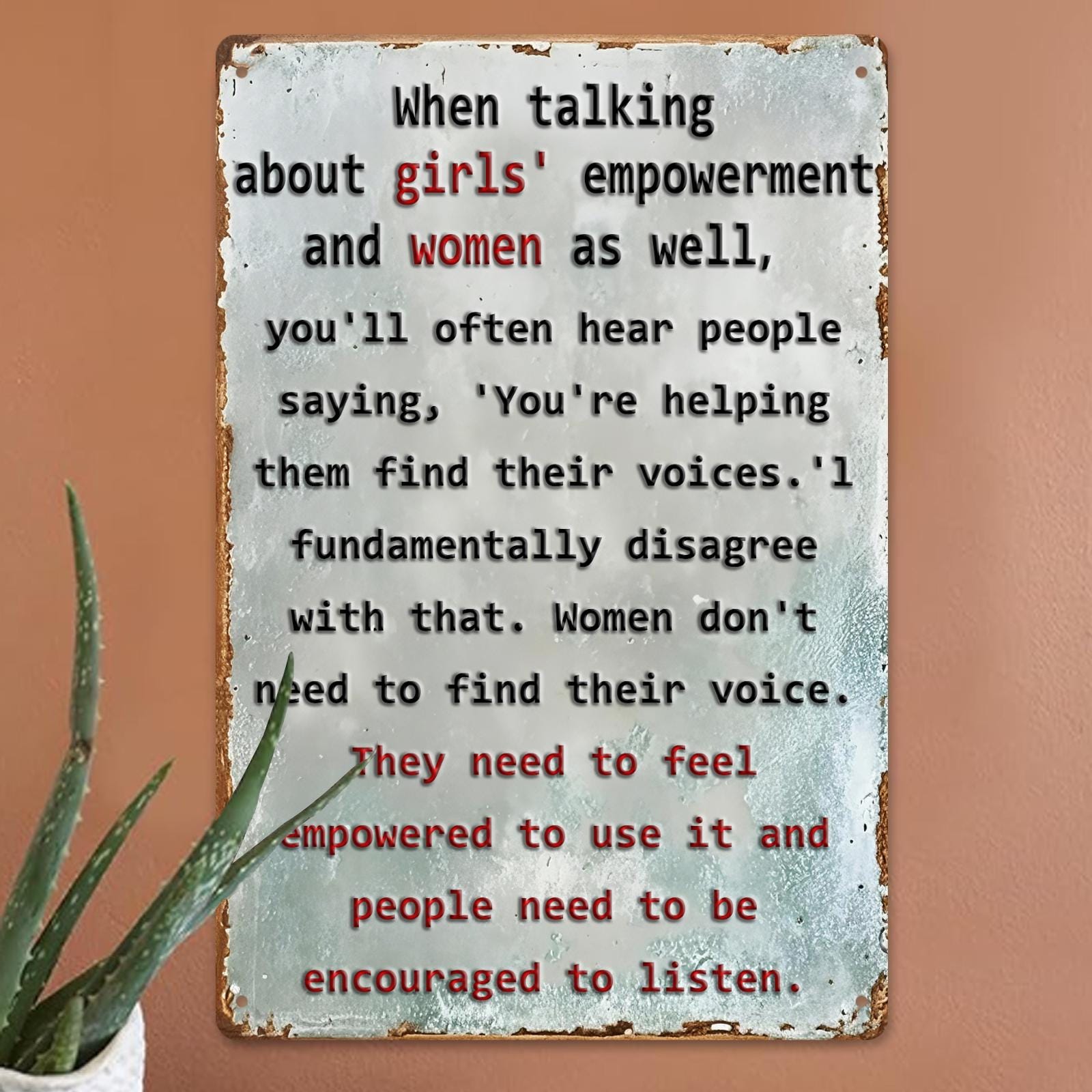 Empowerment Quote Metal Sign: Inspirational Office Wall Art