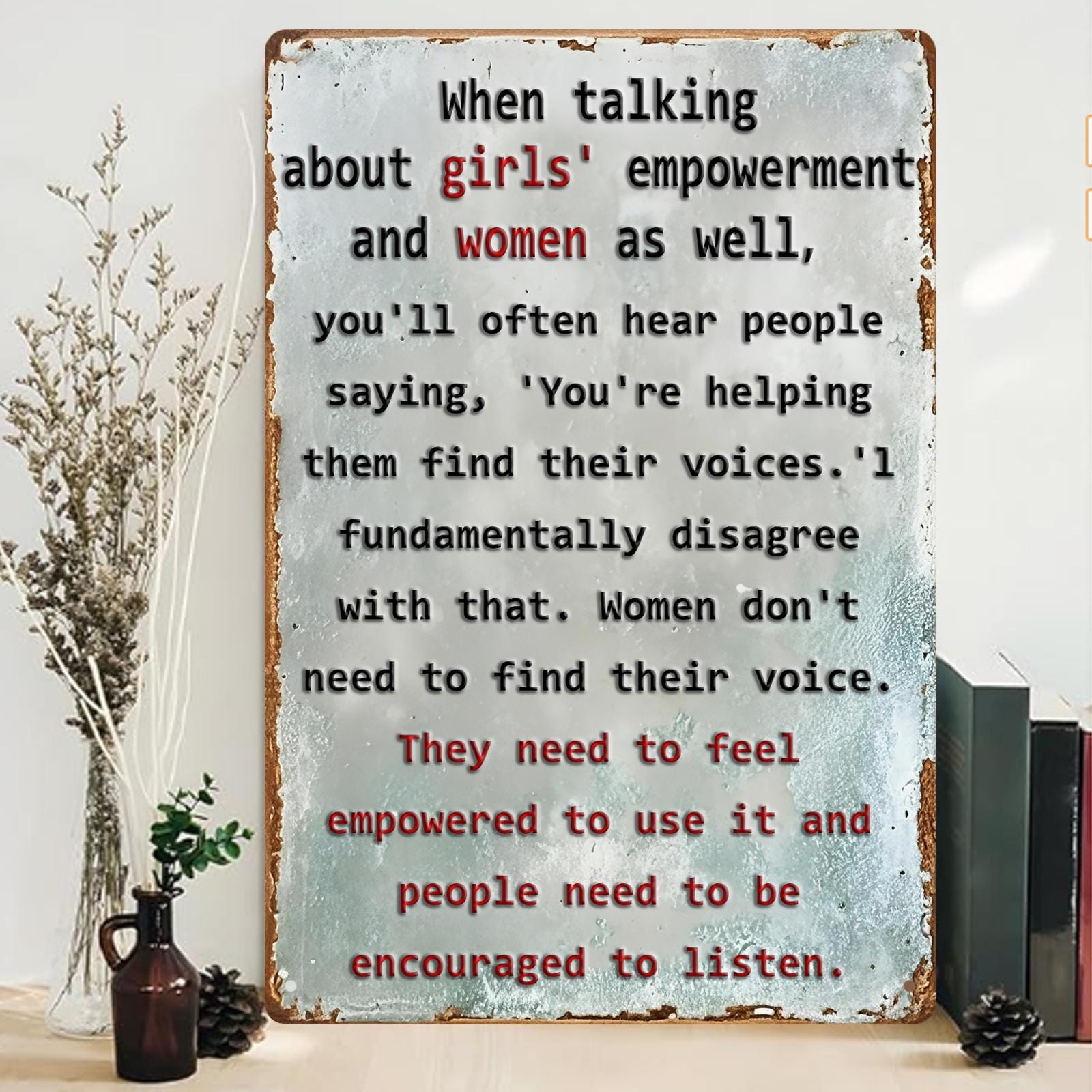 Empowerment Quote Metal Sign: Inspirational Office Wall Art