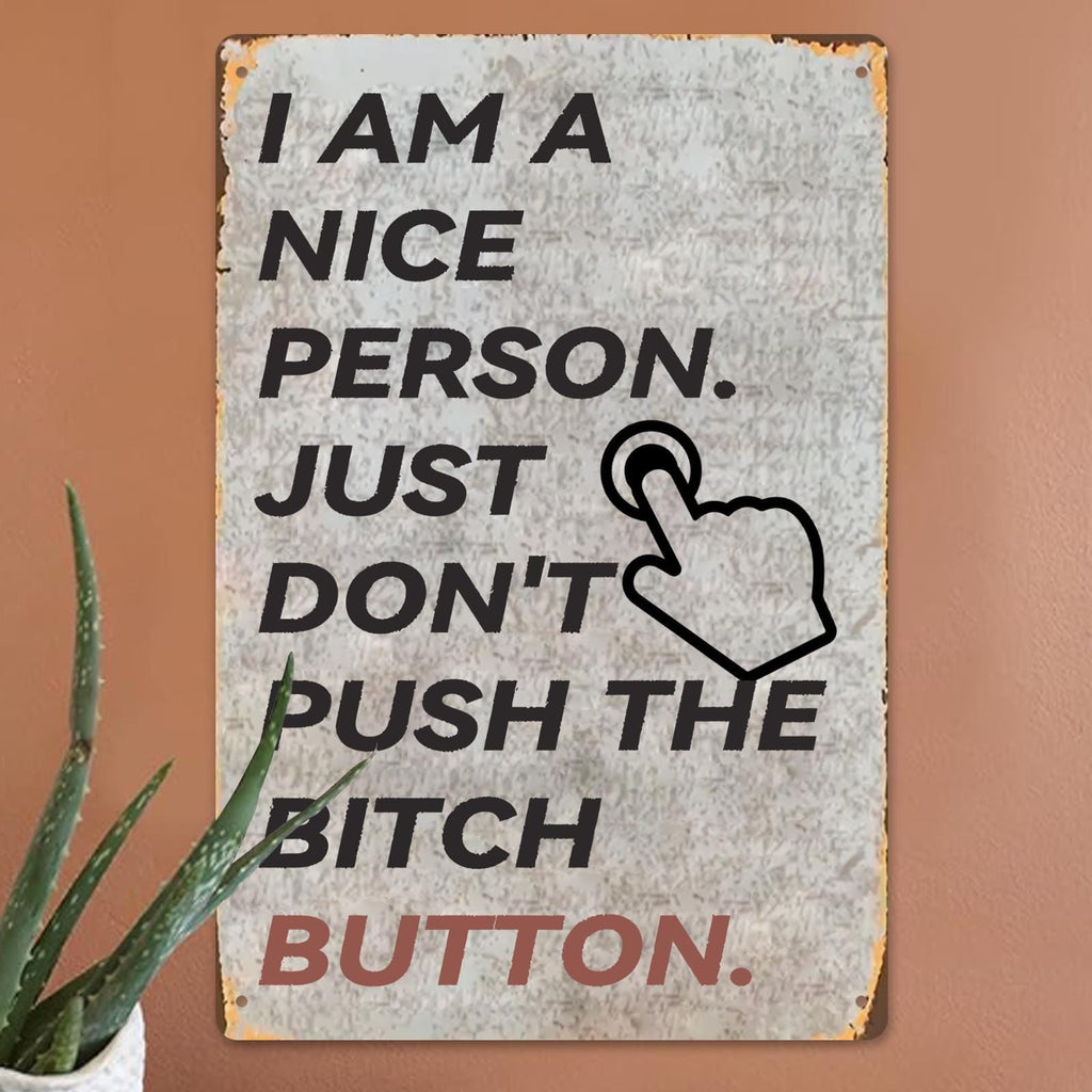 Funny Sarcastic Metal Sign: "I'm a Nice Person..." Humor Wall Art
