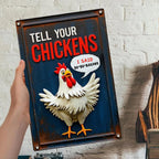 Enseigne métallique amusante Poulet | Décoration de bar de cuisine de ferme