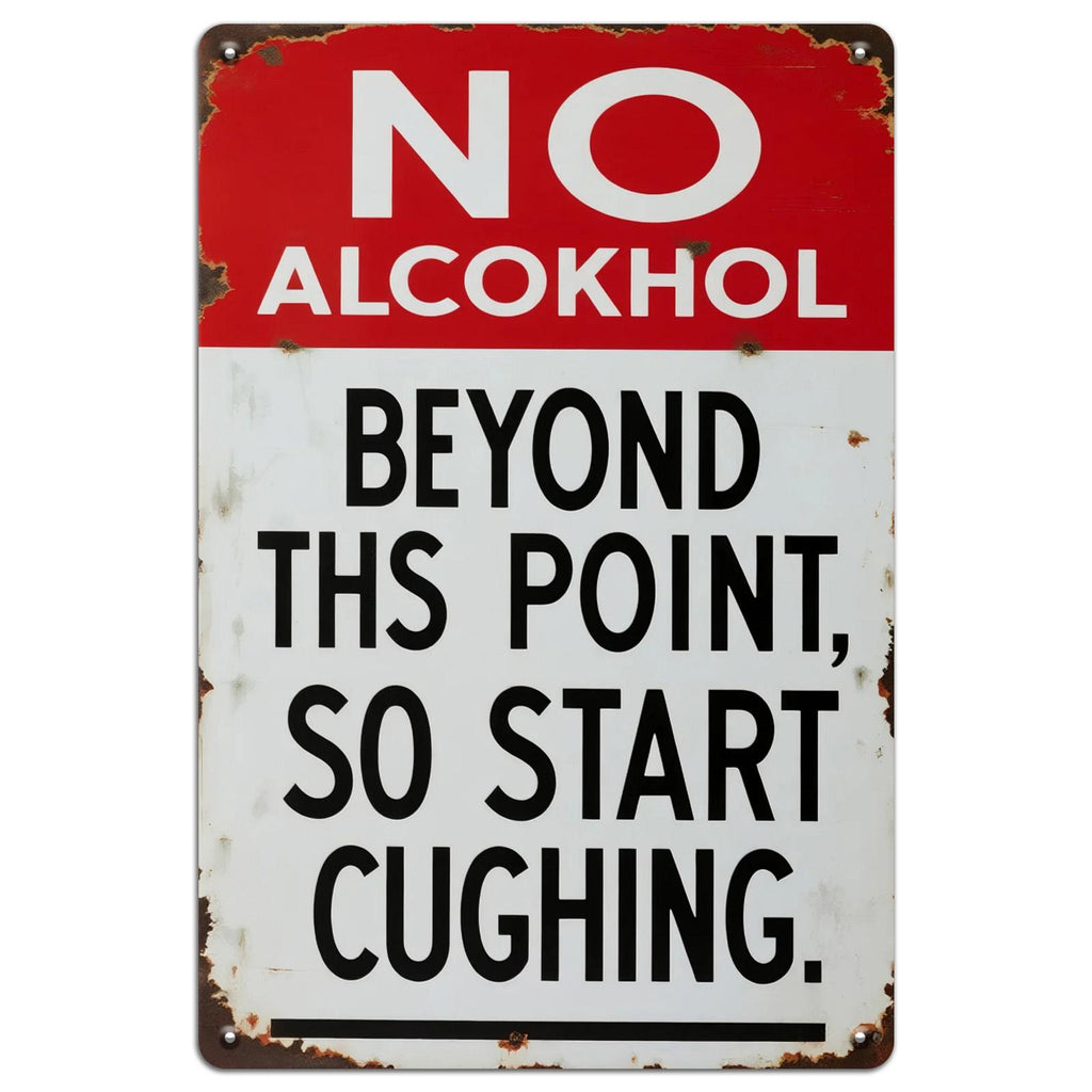 Pancarte métallique rétro sans alcool | Décoration de bar humoristique pour la chasse au cerf