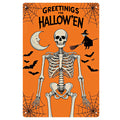 Panneau métallique d'Halloween vintage | Décoration sorcière, chauve-souris, toile d'araignée