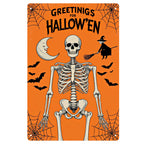 Panneau métallique d'Halloween vintage | Décoration sorcière, chauve-souris, toile d'araignée