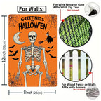Panneau métallique d'Halloween vintage | Décoration sorcière, chauve-souris, toile d'araignée