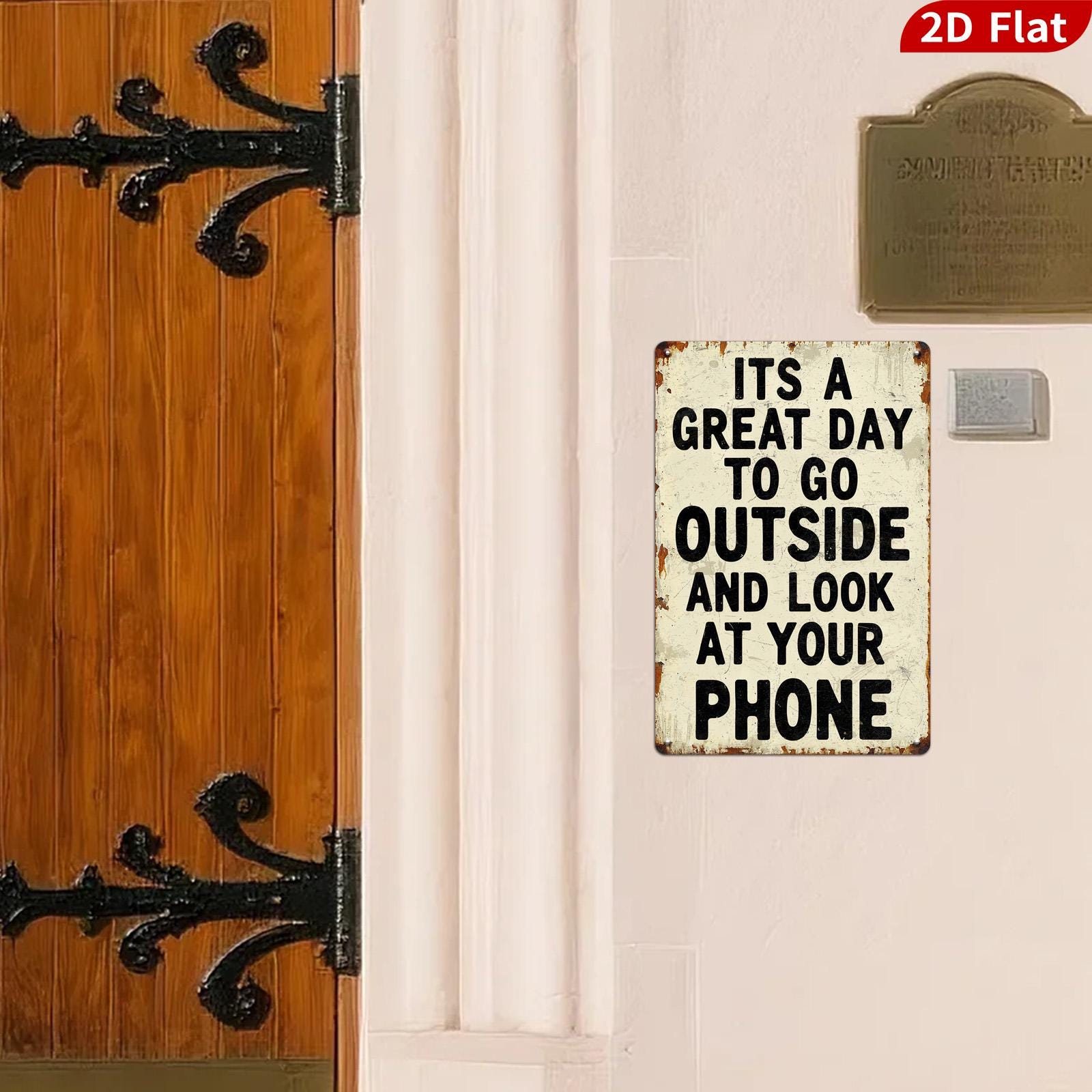 Funny Deer Hunting Metal Sign: Rustic Cabin Decor