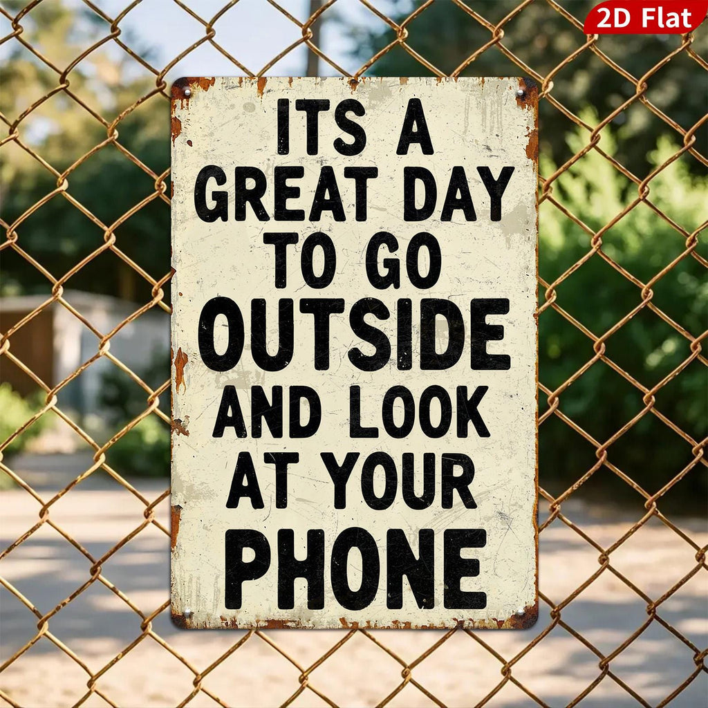 Funny Deer Hunting Metal Sign: Rustic Cabin Decor