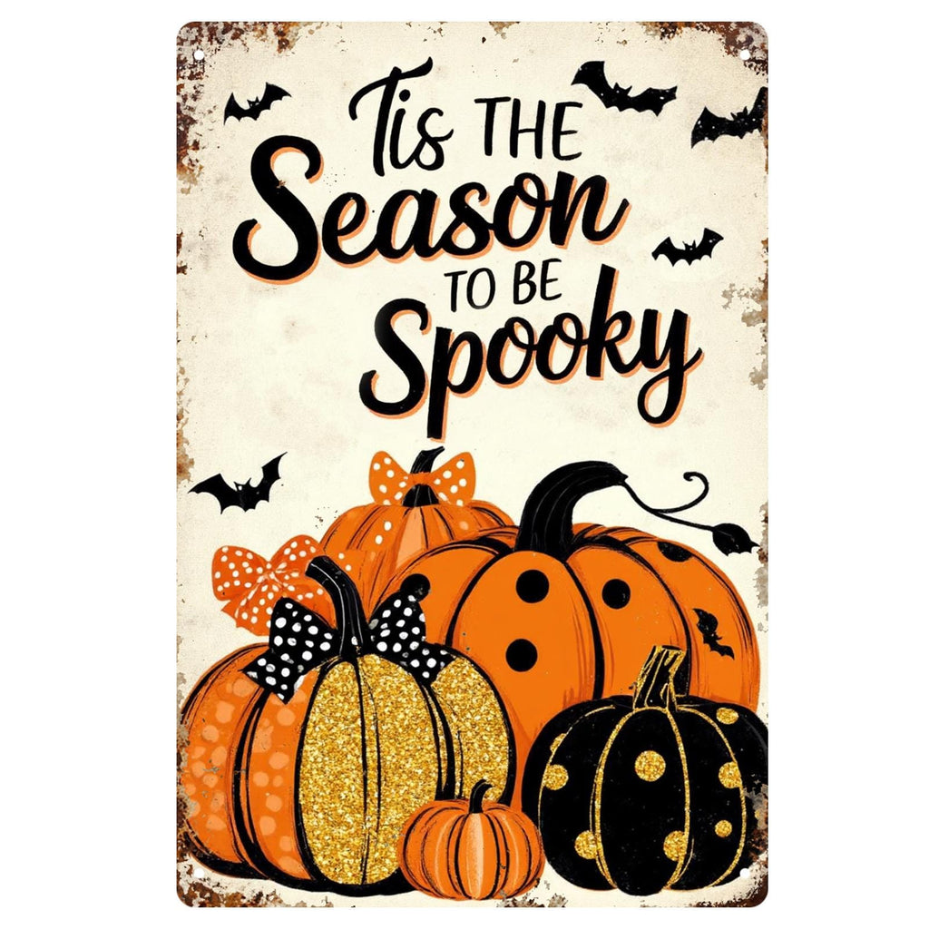 Spooky Pumpkin Metal Sign: Halloween Porch Decor, Farmhouse Fall Art
