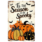 Spooky Pumpkin Metal Sign: Halloween Porch Decor, Farmhouse Fall Art