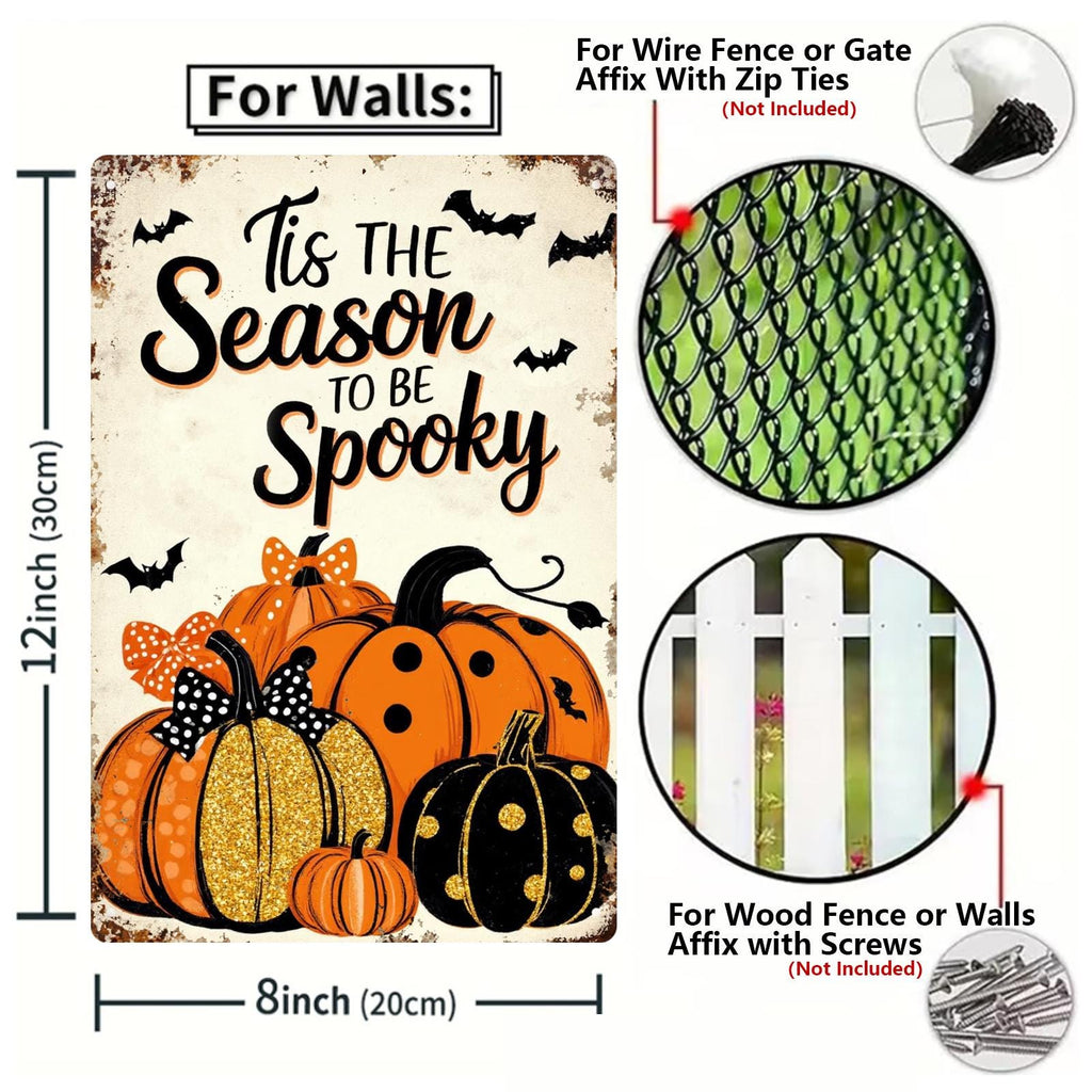 Spooky Pumpkin Metal Sign: Halloween Porch Decor, Farmhouse Fall Art