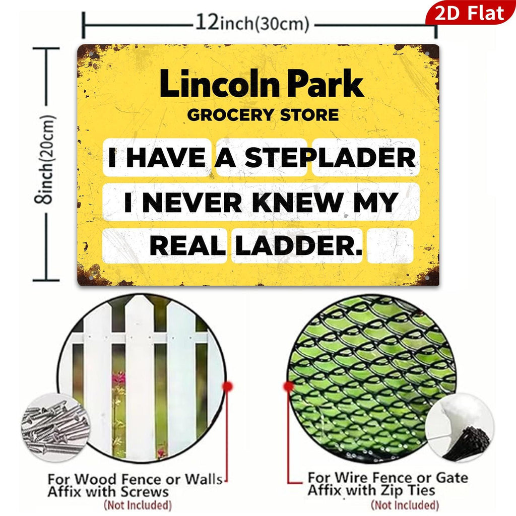 Retro Lincoln Park Grocery Metal Sign: Humorous Kitchen Wall Art