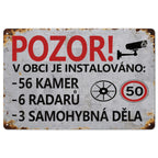 Rustikales Metall-Kamera-Radar-Schild | Sicherheitshinweis, Wetterbeständiges Blechschild aus Metall