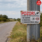 Rustikales Metall-Kamera-Radar-Schild | Sicherheitshinweis, Wetterbeständiges Blechschild aus Metall
