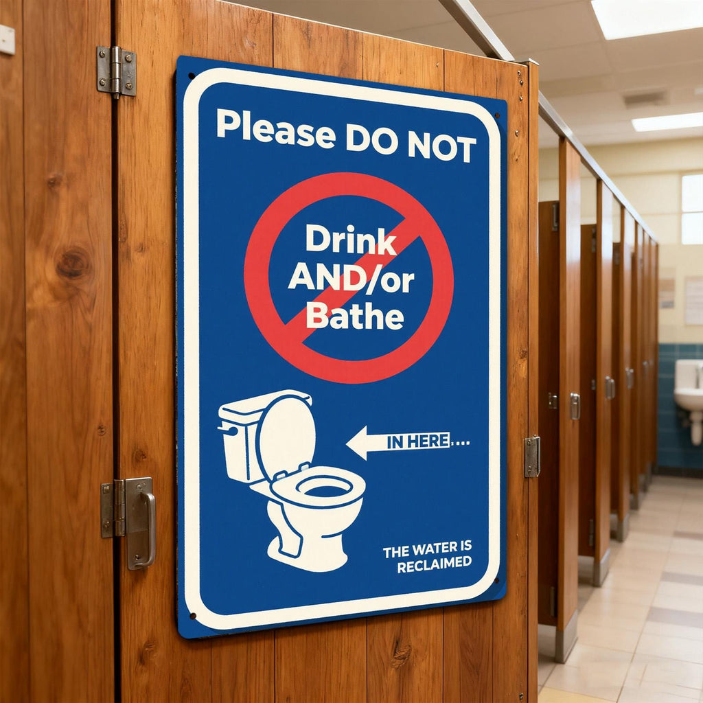 Reclaimed Water Caution Sign: Durable Tinplate, UV-Resistant Print