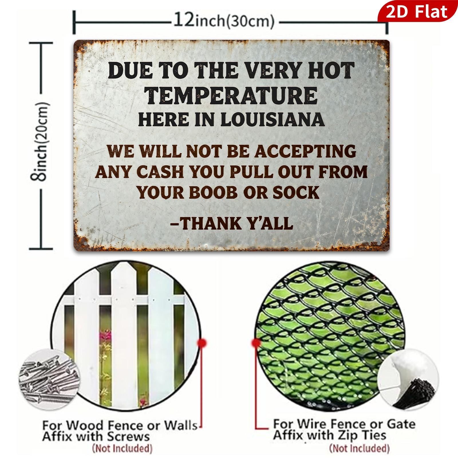 Funny Deer Hunting Metal Sign: Rustic Lodge Cabin Decor