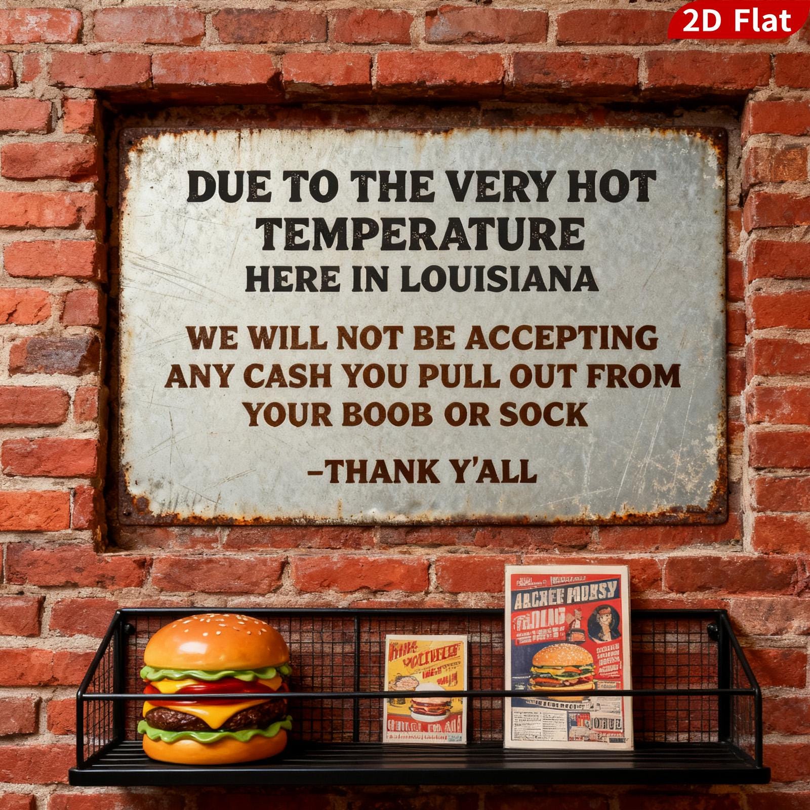 Funny Deer Hunting Metal Sign: Rustic Lodge Cabin Decor