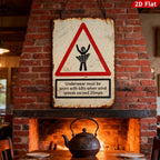 Lustiges Kilt Warnschild, Unterwäsche bei Wind erforderlich, Neuheit Metall Wandkunst Metall Si…