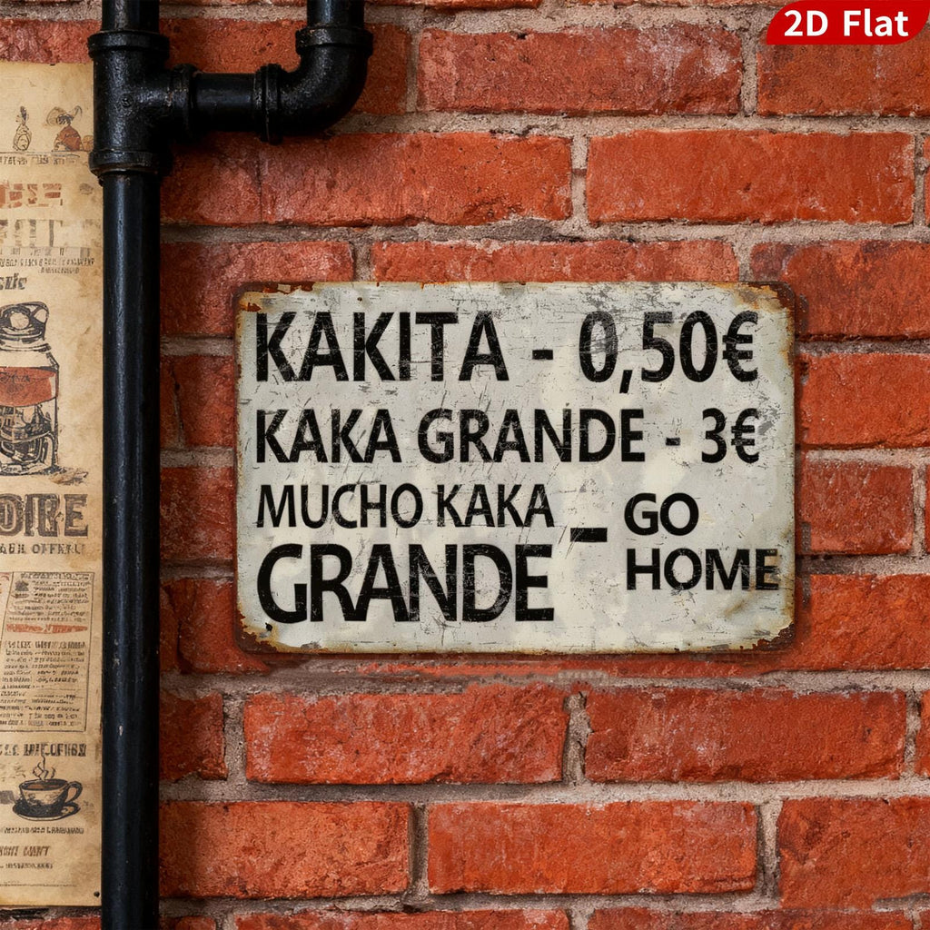 Funny Kakita Metal Sign, Kaka Grande Bar Decor