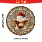 Panneau métallique Cloches de vache | Décoration rustique de Noël, ferme de vache de Noël, Décoration murale de vache du Père Noël A…