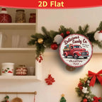 Metallschild Vintage Roter Weihnachtstruck | Rustikale Feiertags-WanddekorationBauernhaus Truck Geschenk