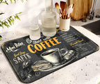 Diatom Mud Kitchen Drying Mat: Coffee Design, Super Absorbent