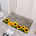 Sunflower Floor Mat - Gray Wood Plank Design, Absorbent Diatomite