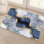 Marineblau und Gold Marmor-BadematteSaugfähige Kieselgur-Matte