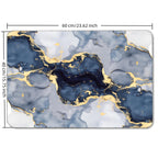Marineblau und Gold Marmor-BadematteSaugfähige Kieselgur-Matte
