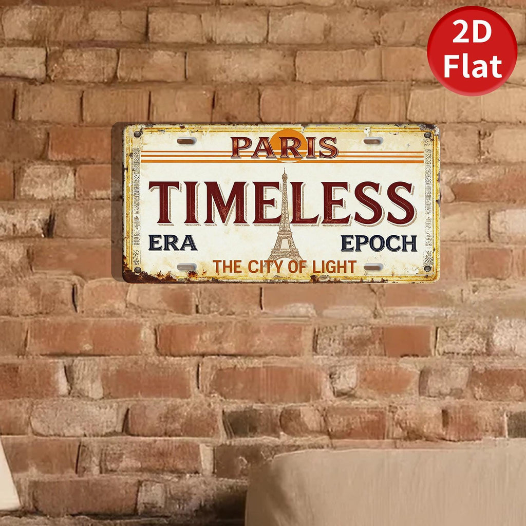 Dekoration im Vintage-Stil: Pariser Eiffelturm-Nummernschild