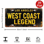 Vintage Style Metal Los Angeles License Plate, West Coast Legend Sign